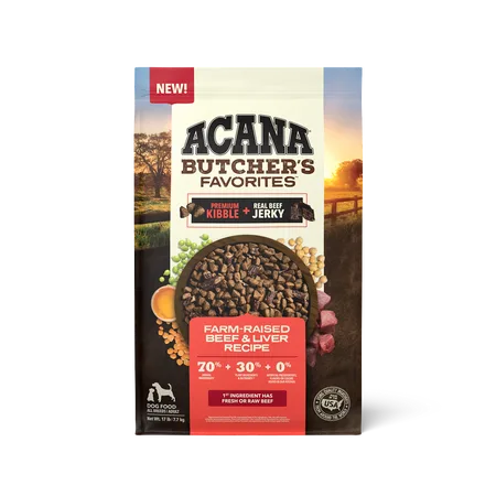 Butcher's Favorites™, Farm-Raised Beef & Liver Recipe Dry Dog Food package
