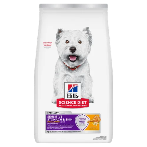 Adult Sensitive Stomach & Skin Small Bites Chicken & Barley Recipe Dog Food package