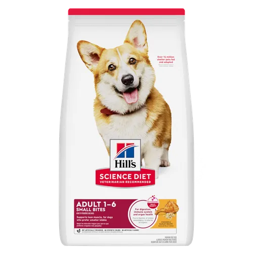 Adult Small Bites Chicken & Barley Recipe Dog Food package