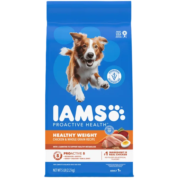 IAMS Proactive Health Healthy Weight Adult Chicken & Whole Grain Recipe Dry Dog Food package