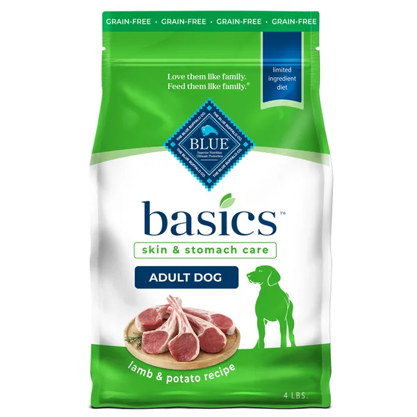 Blue Buffalo Basics Skin & Stomach Care, Lamb & Potato Dry Dog Food, Grain Free & Chicken Free package