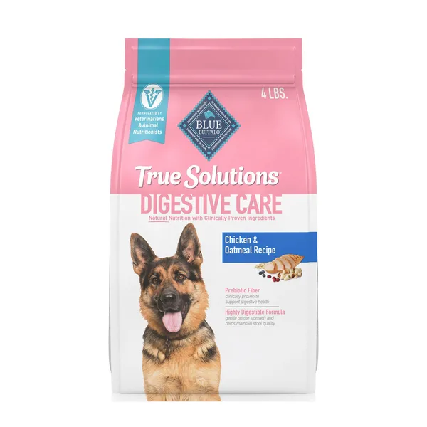 Blue Buffalo True Solutions Digestive Care Natural Chicken & Oatmeal Adult Dry Dog Food package