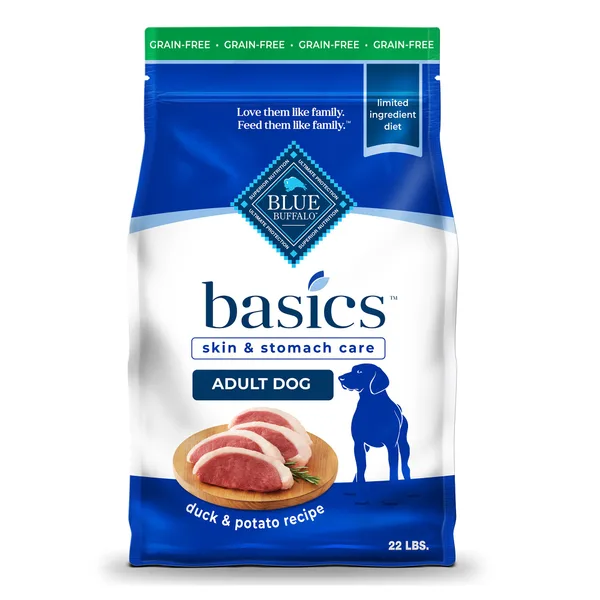 Blue Buffalo Basics Skin & Stomach Care, Duck & Potato Dry Dog Food, Grain Free & Chicken Free package