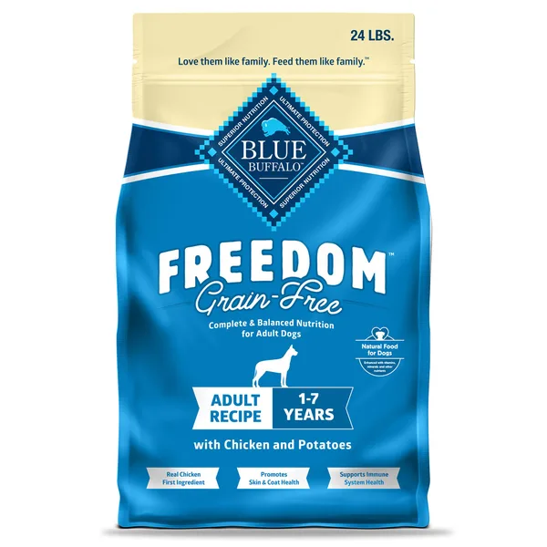 Blue Buffalo Freedom Grain Free, Chicken & Potatoes Adult Dry Dog Food package