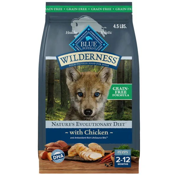 Blue Buffalo Wilderness High Protein, Chicken Puppy Dry Dog Food, Grain-Free package