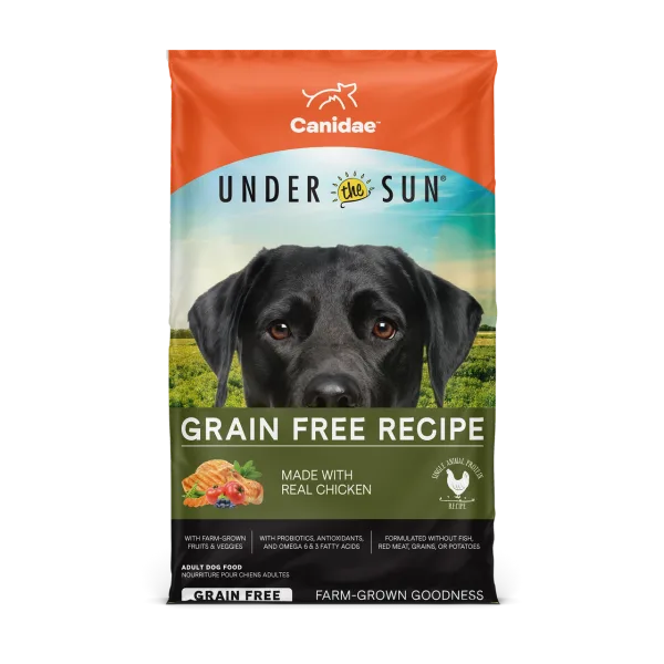 Under the Sun Dry Dog Food: Grain Free Chicken Recipe package