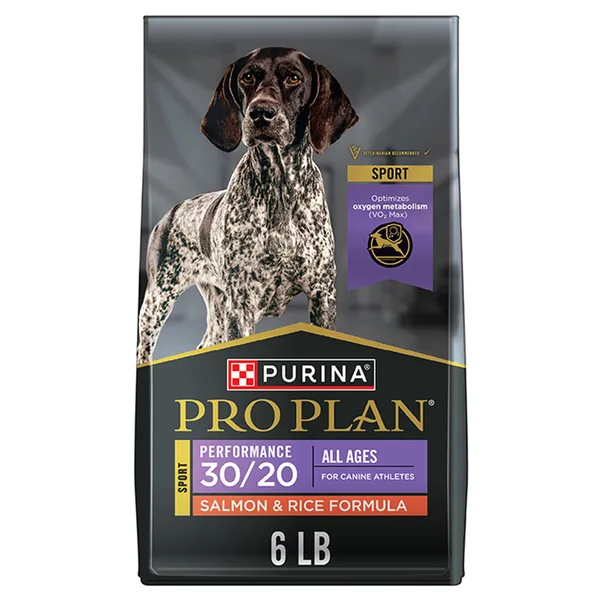 Purina Pro Plan High Protein Dog Food, Sport 30/20 Salmon and Rice Dry Dog Food Formula package