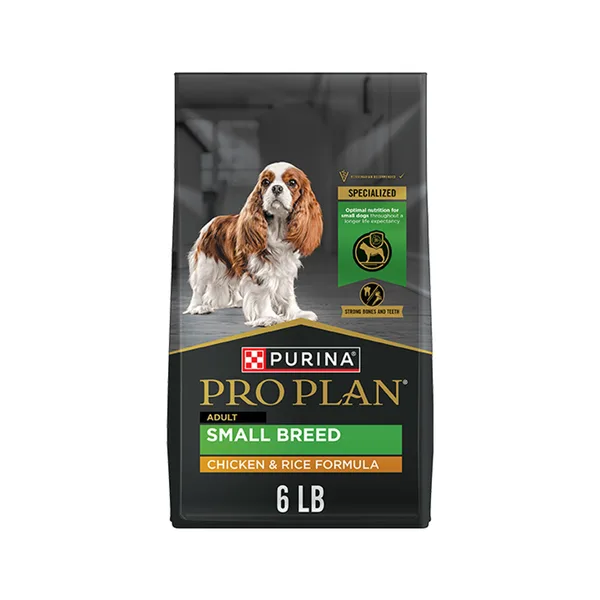 Purina Pro Plan Small Breed Dry Dog Food Chicken and Rice Formula With Guaranteed Live Probiotics package
