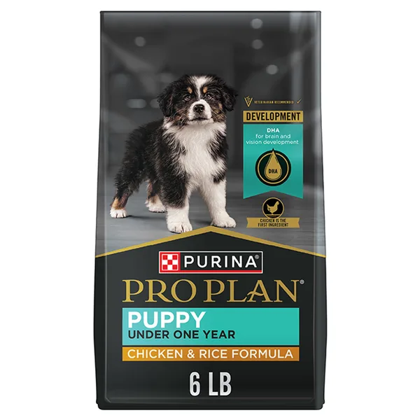 Purina Pro Plan High Protein Dry Puppy Food, Chicken and Rice Formula package