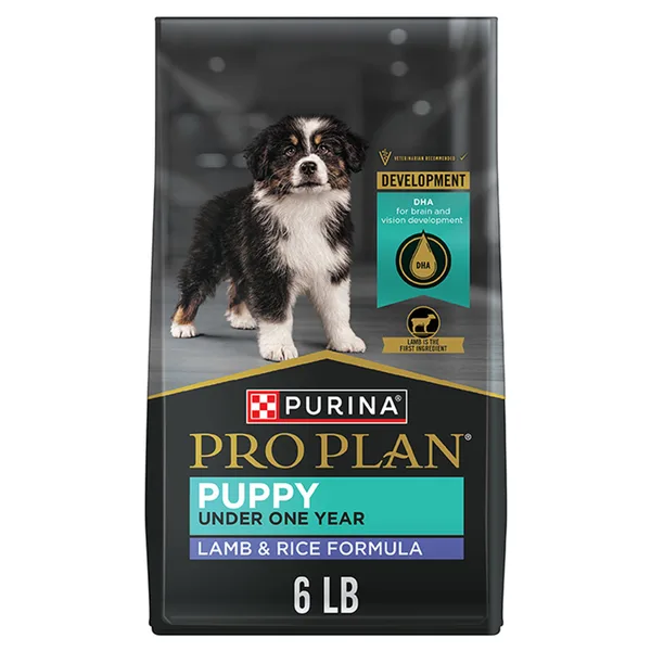 Purina Pro Plan High Protein Dry Puppy Food DHA Lamb & Rice Formula package