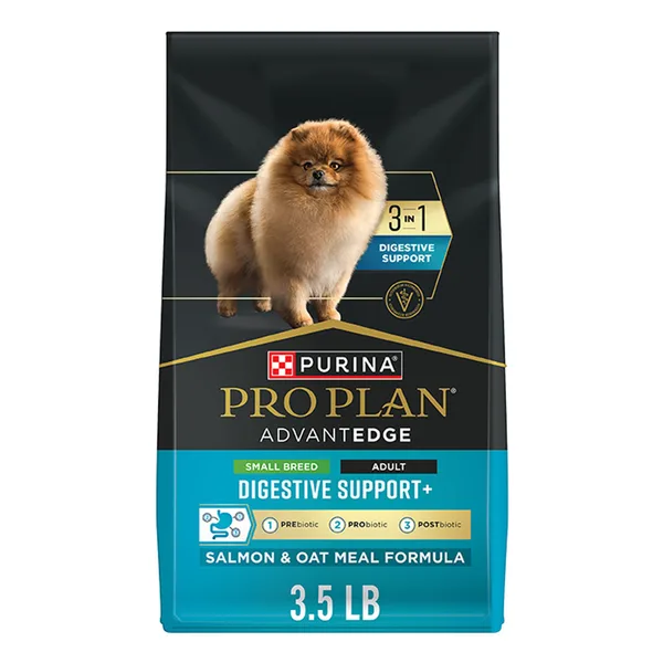 Purina Pro Plan AdvantEDGE Digestive Support+ Small Breed Salmon Formula Adult Dry Dog Food package
