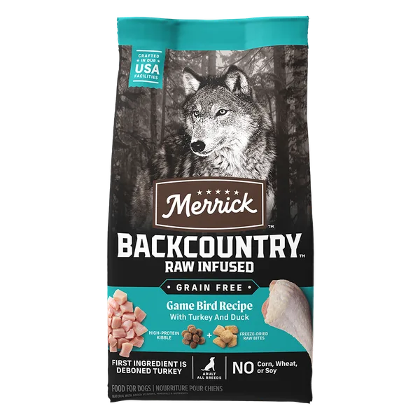 Backcountry Raw Infused Game Bird Recipe Grain Free Dry Dog Food package
