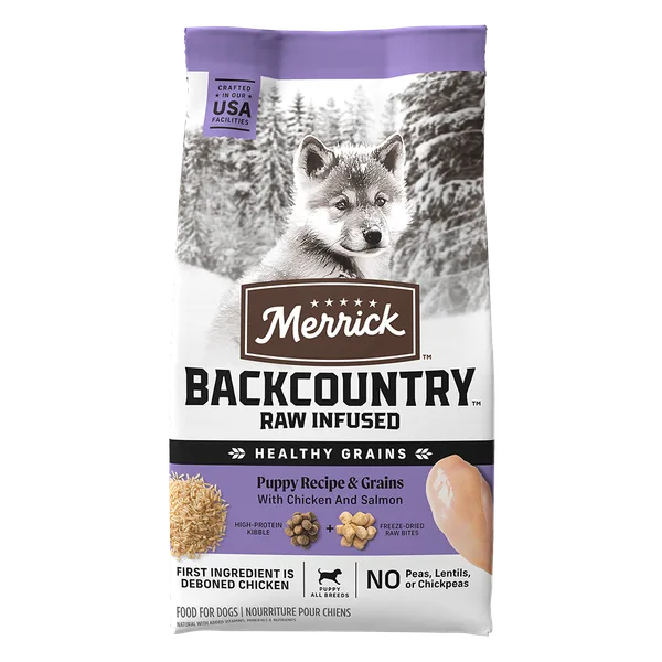 Backcountry Raw Infused Puppy Recipe With Healthy Grains Dry Dog Food package