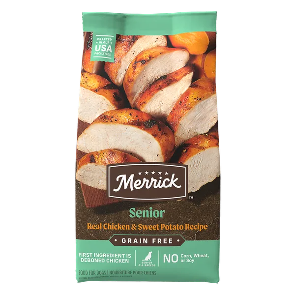 Grain Free Senior Real Chicken & Sweet Potato Recipe Dry Dog Food package