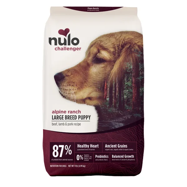 Challenger Large Breed Puppy Organic Ancient Grains Beef, Lamb & Pork Recipe for Dogs package