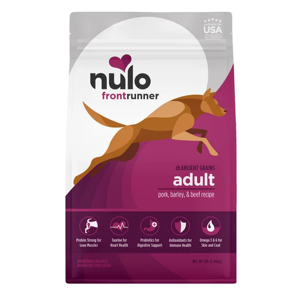 Frontrunner Ancient Grains Pork, Barley & Beef Recipe for Dogs package