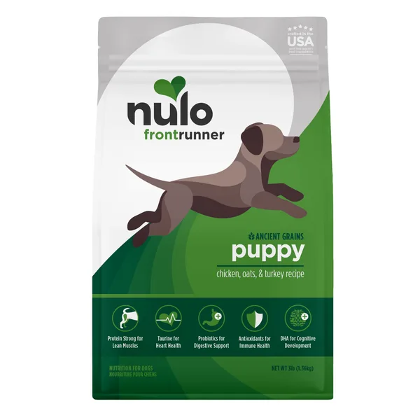 Frontrunner Puppy Ancient Grains Chicken, Oats & Turkey Recipe for Dogs package