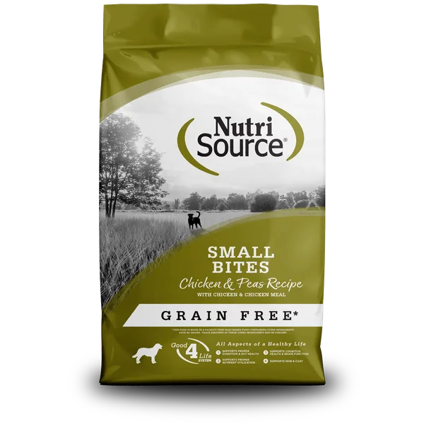 NutriSource® Grain Free Small Bites Chicken & Peas package