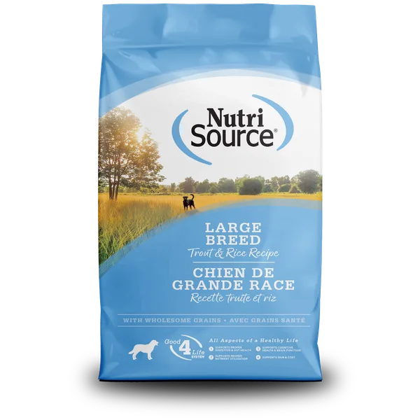 NutriSource® Large Breed Trout & Rice package
