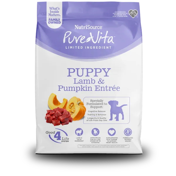Pure Vita Puppy Lamb & Pumpkin Entrée package