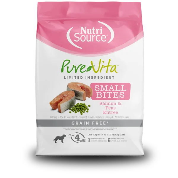Pure Vita Grain Free Small Bites Salmon & Peas Entrée package