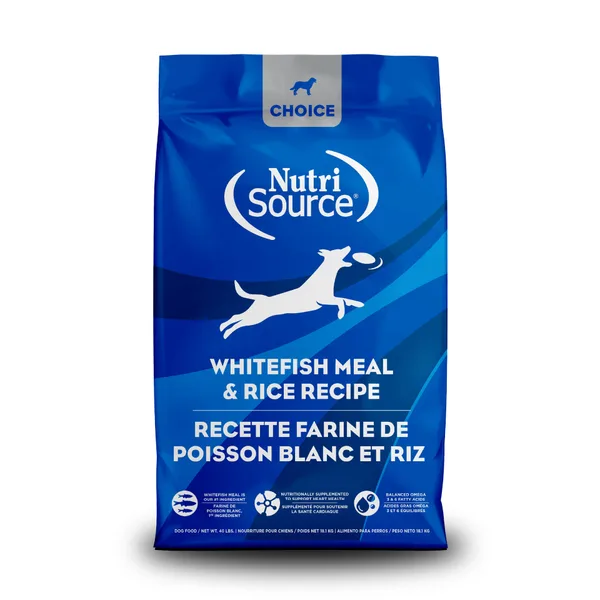 NutriSource® Choice Whitefish Meal & Rice package