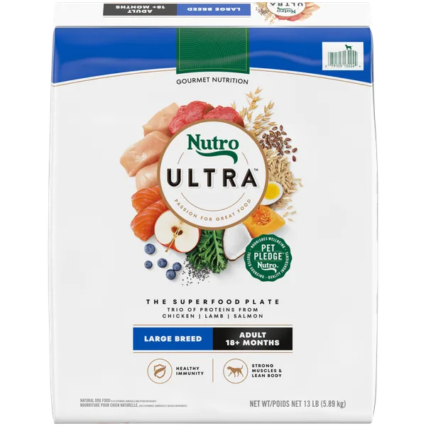 Large Breed Adult, The Superfood Plate with a Trio of Proteins from Chicken, Lamb and Salmon package