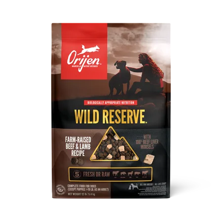 WILD RESERVE™, Farm-Raised Beef & Lamb Recipe Dry Dog Food package