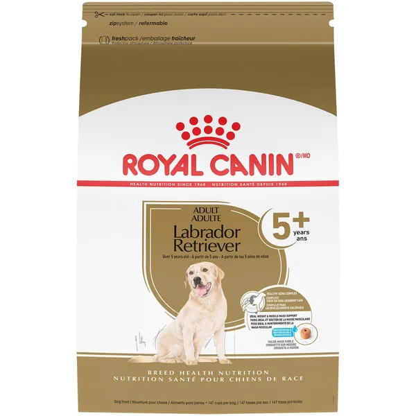 Labrador Retriever Adult 5+ Dry Dog Food package