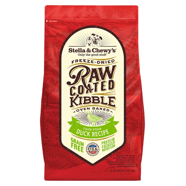Cage-Free Duck Raw Coated Kibble for Dogs package