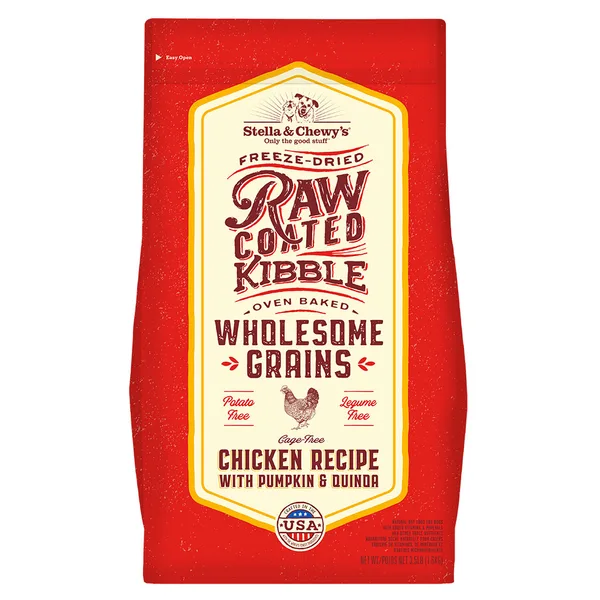 Chicken Recipe with Pumpkin & Quinoa Raw Coated Kibble Wholesome Grains for Dogs package