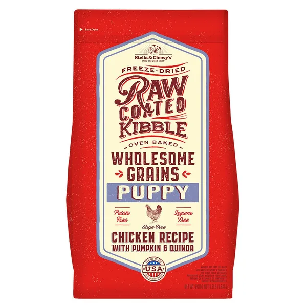 Raw Coated Kibble with Wholesome Grains - Chicken, Pumpkin & Quinoa for Puppies package