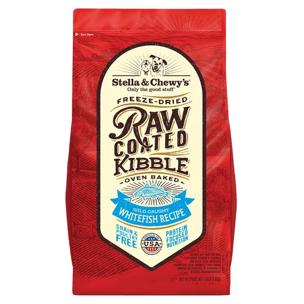 Wild Caught Whitefish Raw Coated Kibble for Dogs package