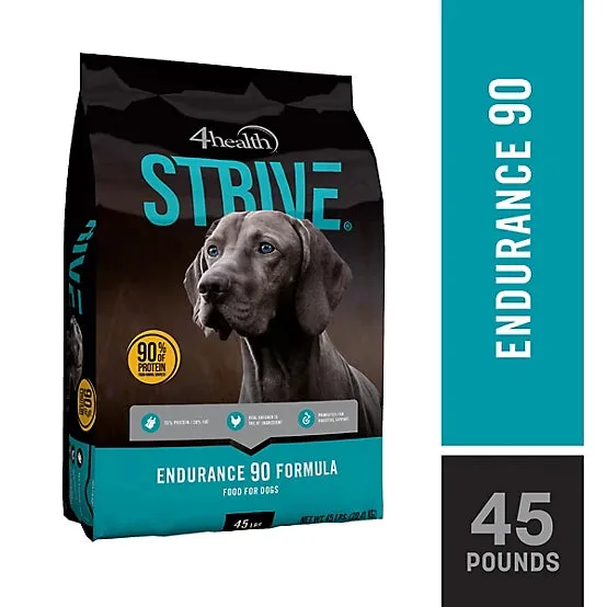 4health Strive All Life Stages Endurance 90 Formula Dry Dog Food package