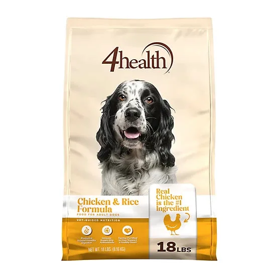 4health with Wholesome Grains Adult Chicken and Rice Formula Dry Dog Food package