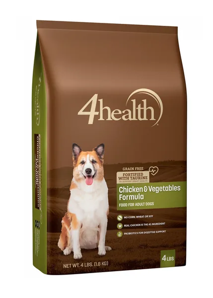 4health Grain Free Chicken & Vegetables Formula Adult Dry Dog Food package