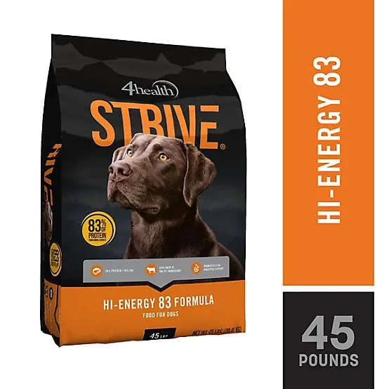 4health Strive All Life Stages Hi-Energy 83 Formula Dry Dog Food package