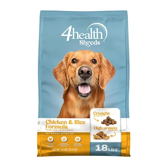 4health Shreds Adult Chicken and Rice Formula Dry Dog Food package
