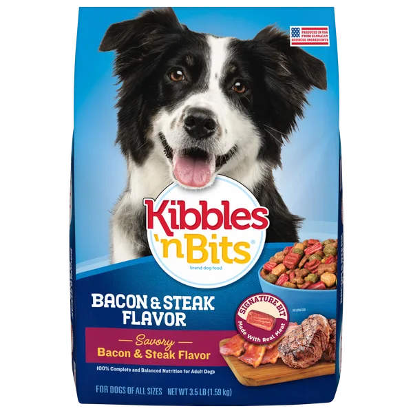 Kibbles ‘n Bits™ Savory Bacon & Steak Flavor Dry Dog Food package