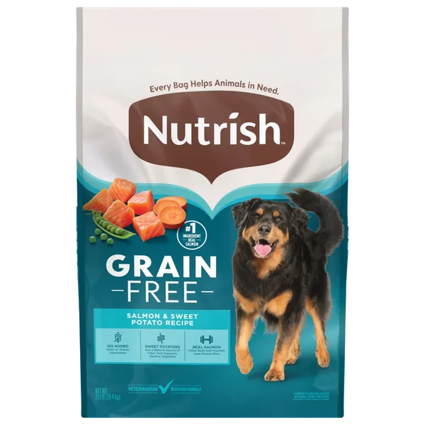 Rachael Ray® Nutrish™ Grain Free Salmon & Sweet Potato Recipe Dry Dog Food package