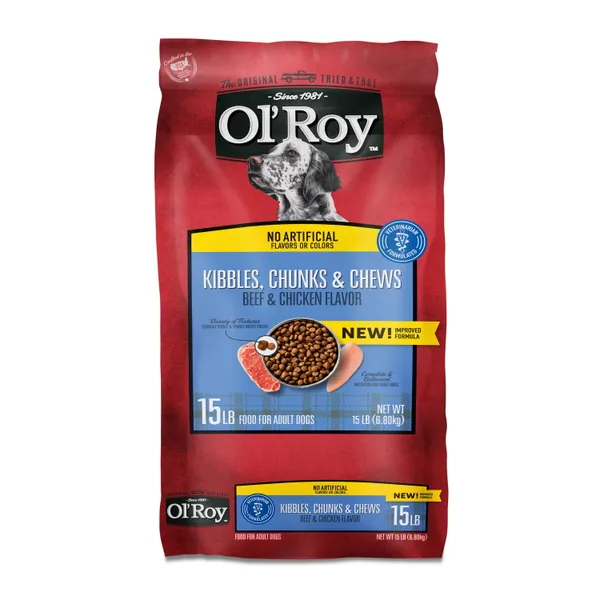 Ol' Roy Kibbles, Chunks & Chews Dry Dog Food, Beef & Chicken Flavor package
