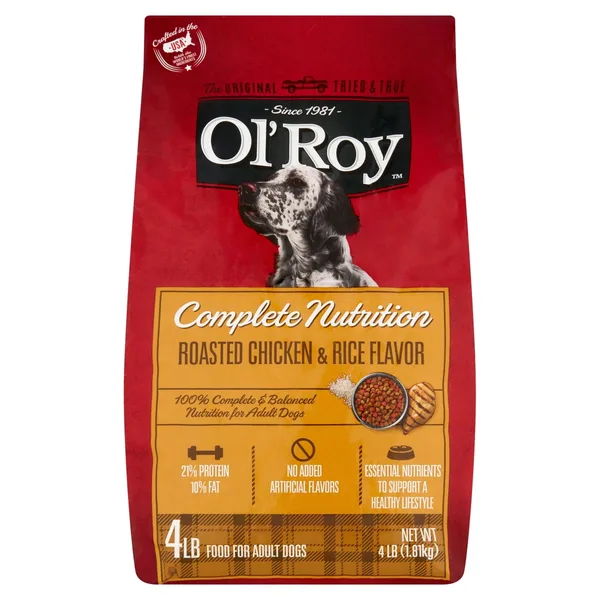 Ol' Roy Complete Nutrition Chicken & Rice Dry Dog Food package