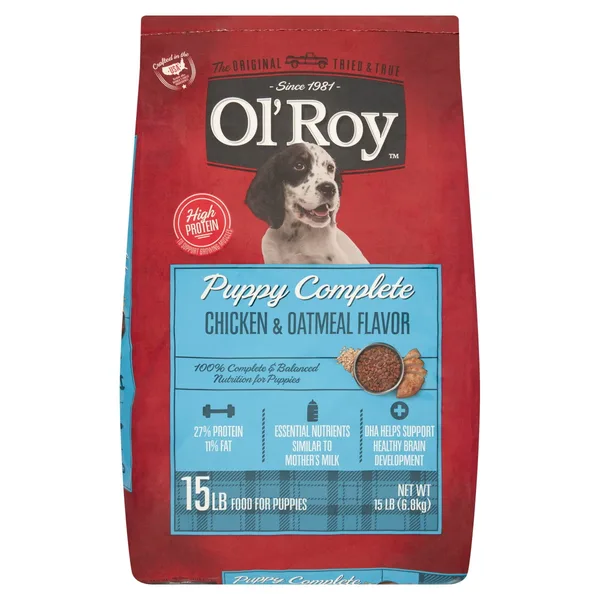 Ol' Roy Puppy Complete Chicken Flavor Dry Food for Puppies package