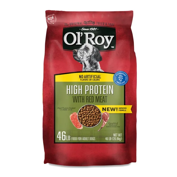 Ol' Roy High Protein with Red Meat Dry Dog Food package