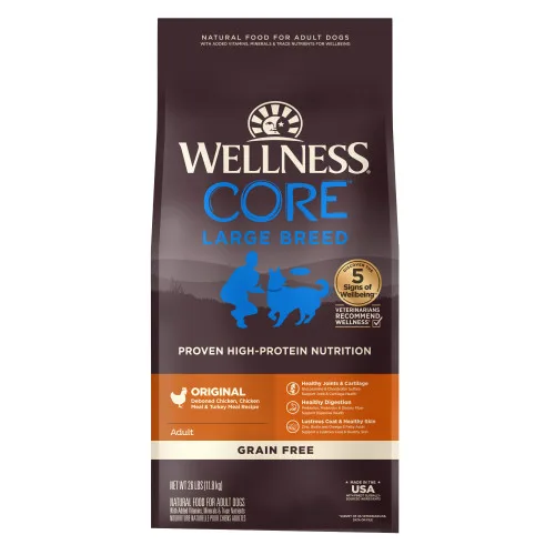Wellness CORE Grain Free Large Breed Chicken Recipe Dog Food package